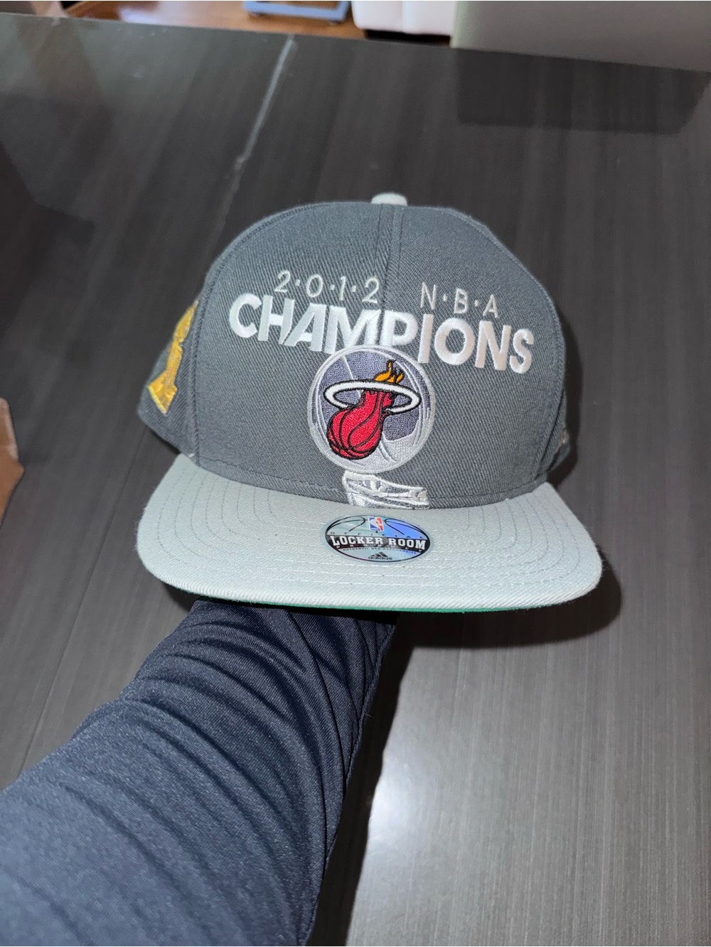 NBA Miami Heat 2012 Champions Gray Snapback with Light Gray Brim